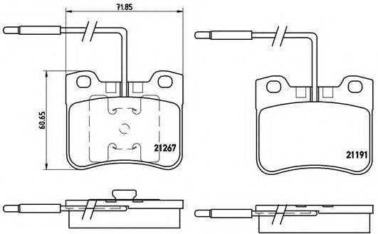 Комплект гальмівних колодок, дискове гальмо BREMBO P 61 047