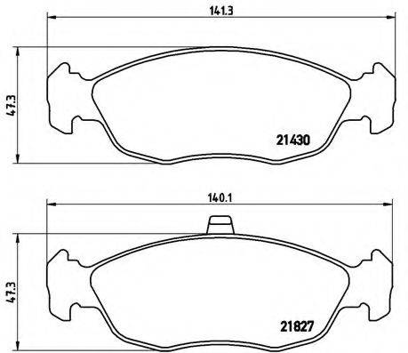 Комплект гальмівних колодок, дискове гальмо BREMBO P 61 051