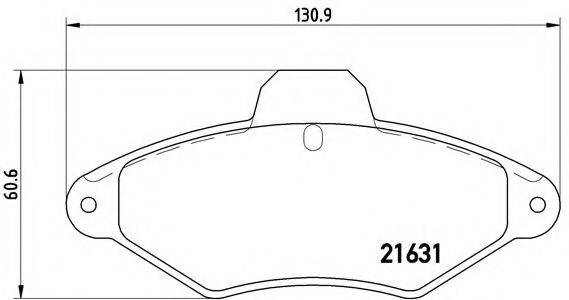 Комплект гальмівних колодок, дискове гальмо BREMBO P 61 052