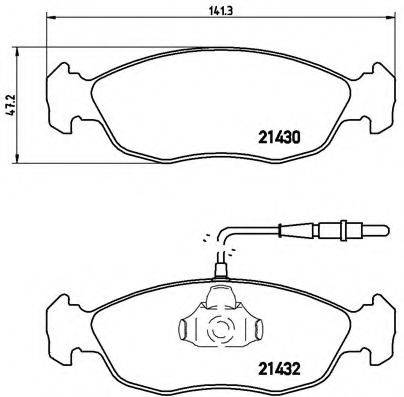 Комплект гальмівних колодок, дискове гальмо BREMBO P 61 054