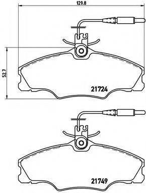 Комплект гальмівних колодок, дискове гальмо BREMBO P 61 056