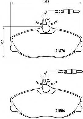 Комплект гальмівних колодок, дискове гальмо BREMBO P 61 057