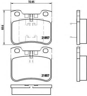 Комплект гальмівних колодок, дискове гальмо BREMBO P 61 059