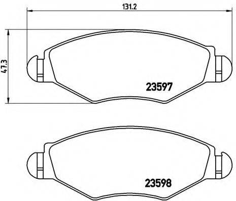 Комплект гальмівних колодок, дискове гальмо BREMBO P 61 063