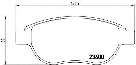 Комплект гальмівних колодок, дискове гальмо BREMBO P 61 068