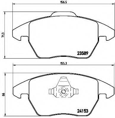 Комплект гальмівних колодок, дискове гальмо BREMBO P 61 076