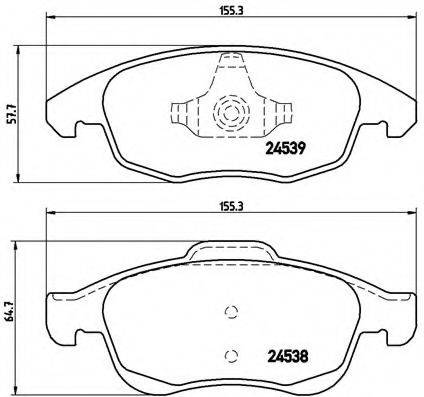 Комплект гальмівних колодок, дискове гальмо BREMBO P 61 083