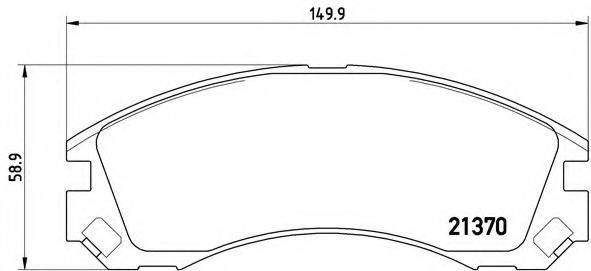 Комплект гальмівних колодок, дискове гальмо BREMBO P 61 089