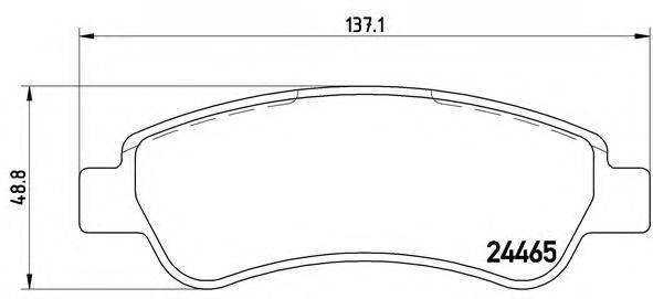 Комплект гальмівних колодок, дискове гальмо BREMBO P 61 091