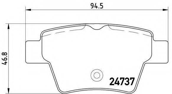 Комплект гальмівних колодок, дискове гальмо BREMBO P 61 100