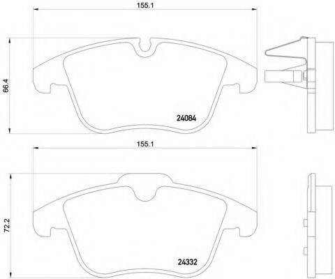 Комплект гальмівних колодок, дискове гальмо BREMBO P 61 106