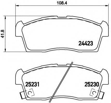 Комплект гальмівних колодок, дискове гальмо BREMBO P 61 108