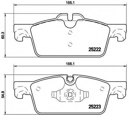 Комплект гальмівних колодок, дискове гальмо BREMBO P 61 112