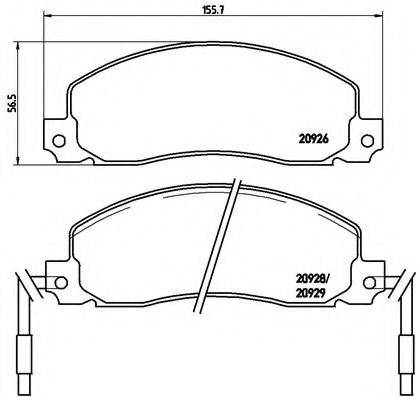 Комплект гальмівних колодок, дискове гальмо BREMBO P 68 006