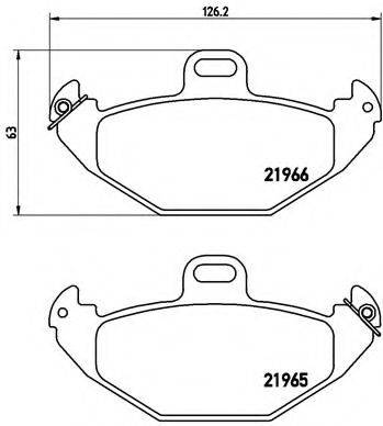 Комплект гальмівних колодок, дискове гальмо BREMBO P 68 021