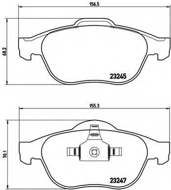 Комплект гальмівних колодок, дискове гальмо BREMBO P 68 030