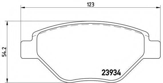 Комплект гальмівних колодок, дискове гальмо BREMBO P 68 031