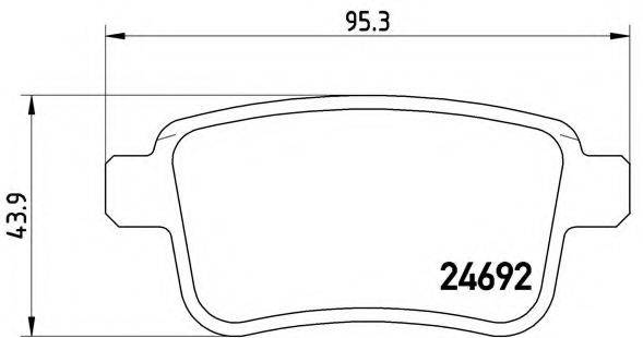 Комплект гальмівних колодок, дискове гальмо BREMBO P 68 043