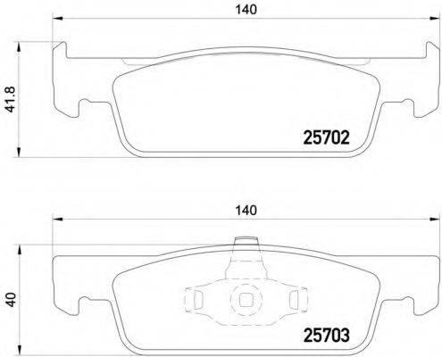 Комплект гальмівних колодок, дискове гальмо BREMBO P 68 059