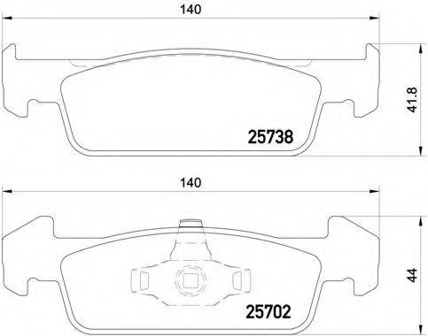 Комплект гальмівних колодок, дискове гальмо BREMBO P 68 060