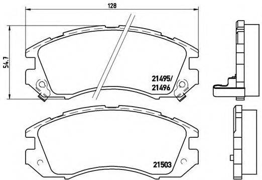 Комплект гальмівних колодок, дискове гальмо BREMBO P 78 004