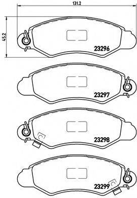 Комплект гальмівних колодок, дискове гальмо BREMBO P 78 012