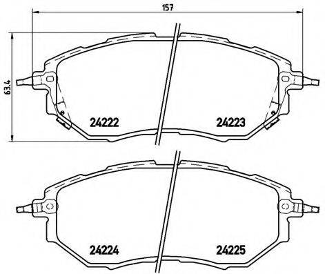 Комплект гальмівних колодок, дискове гальмо BREMBO P 78 017