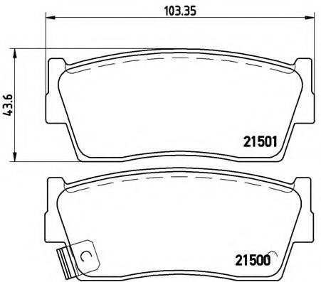 Комплект гальмівних колодок, дискове гальмо BREMBO P 79 006