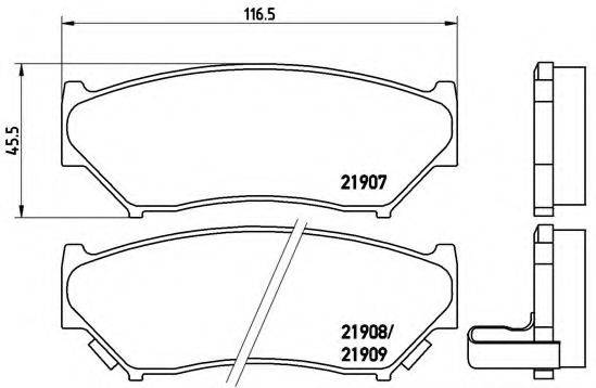 Комплект гальмівних колодок, дискове гальмо BREMBO P 79 008