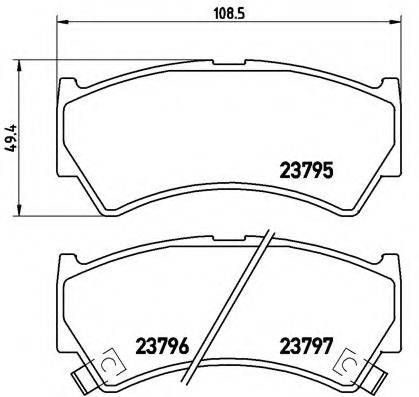 Комплект гальмівних колодок, дискове гальмо BREMBO P 79 013