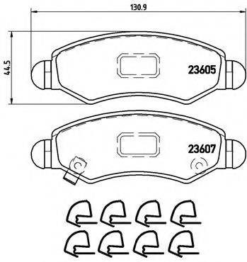 Комплект гальмівних колодок, дискове гальмо BREMBO P 79 015