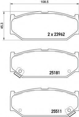 Комплект гальмівних колодок, дискове гальмо BREMBO P 79 031