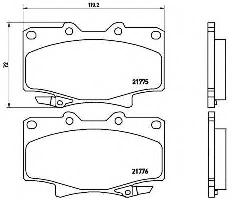 Комплект гальмівних колодок, дискове гальмо BREMBO P 83 025