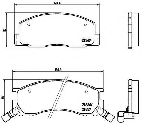 Комплект гальмівних колодок, дискове гальмо BREMBO P 83 029