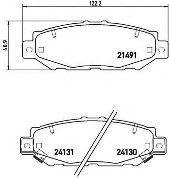 Комплект гальмівних колодок, дискове гальмо BREMBO P 83 038