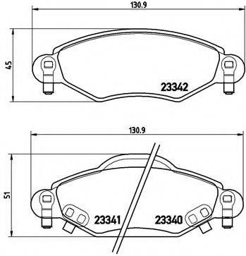 Комплект гальмівних колодок, дискове гальмо BREMBO P 83 053