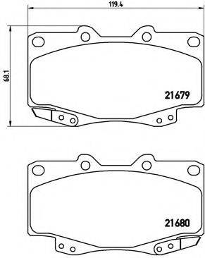 Комплект гальмівних колодок, дискове гальмо BREMBO P 83 069