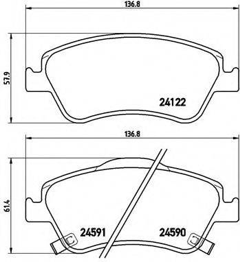 Комплект гальмівних колодок, дискове гальмо BREMBO P 83 079