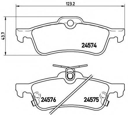 Комплект гальмівних колодок, дискове гальмо BREMBO P 83 087