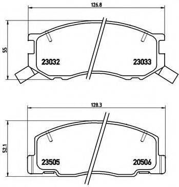 Комплект гальмівних колодок, дискове гальмо BREMBO P 83 093