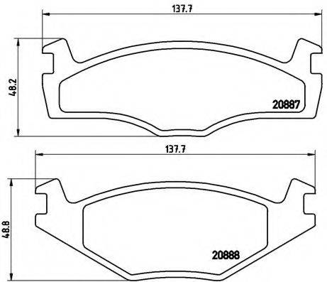 Комплект гальмівних колодок, дискове гальмо BREMBO P 85 012