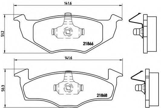 Комплект гальмівних колодок, дискове гальмо BREMBO P 85 031