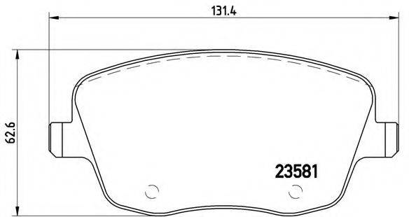 Комплект гальмівних колодок, дискове гальмо BREMBO P 85 057