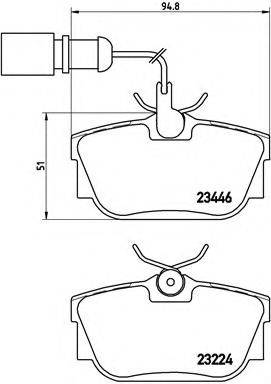 Комплект гальмівних колодок, дискове гальмо BREMBO P 85 059