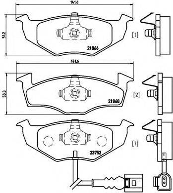 Комплект гальмівних колодок, дискове гальмо BREMBO P 85 071