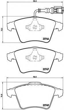 Комплект гальмівних колодок, дискове гальмо BREMBO P 85 081