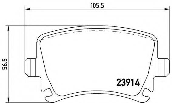 Комплект гальмівних колодок, дискове гальмо BREMBO P 85 095