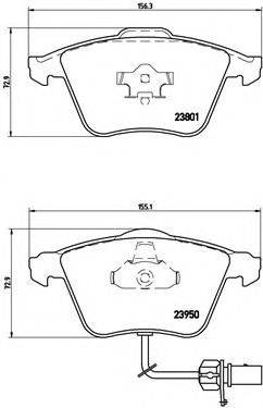 Комплект гальмівних колодок, дискове гальмо BREMBO P 85 097