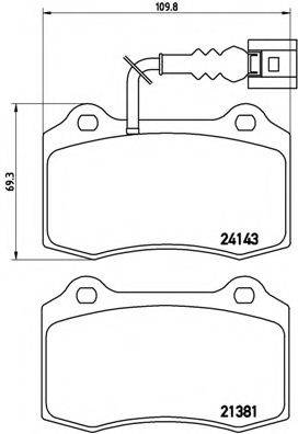 Комплект гальмівних колодок, дискове гальмо BREMBO P 85 104