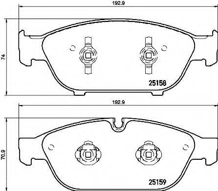 Комплект гальмівних колодок, дискове гальмо BREMBO P 85 127